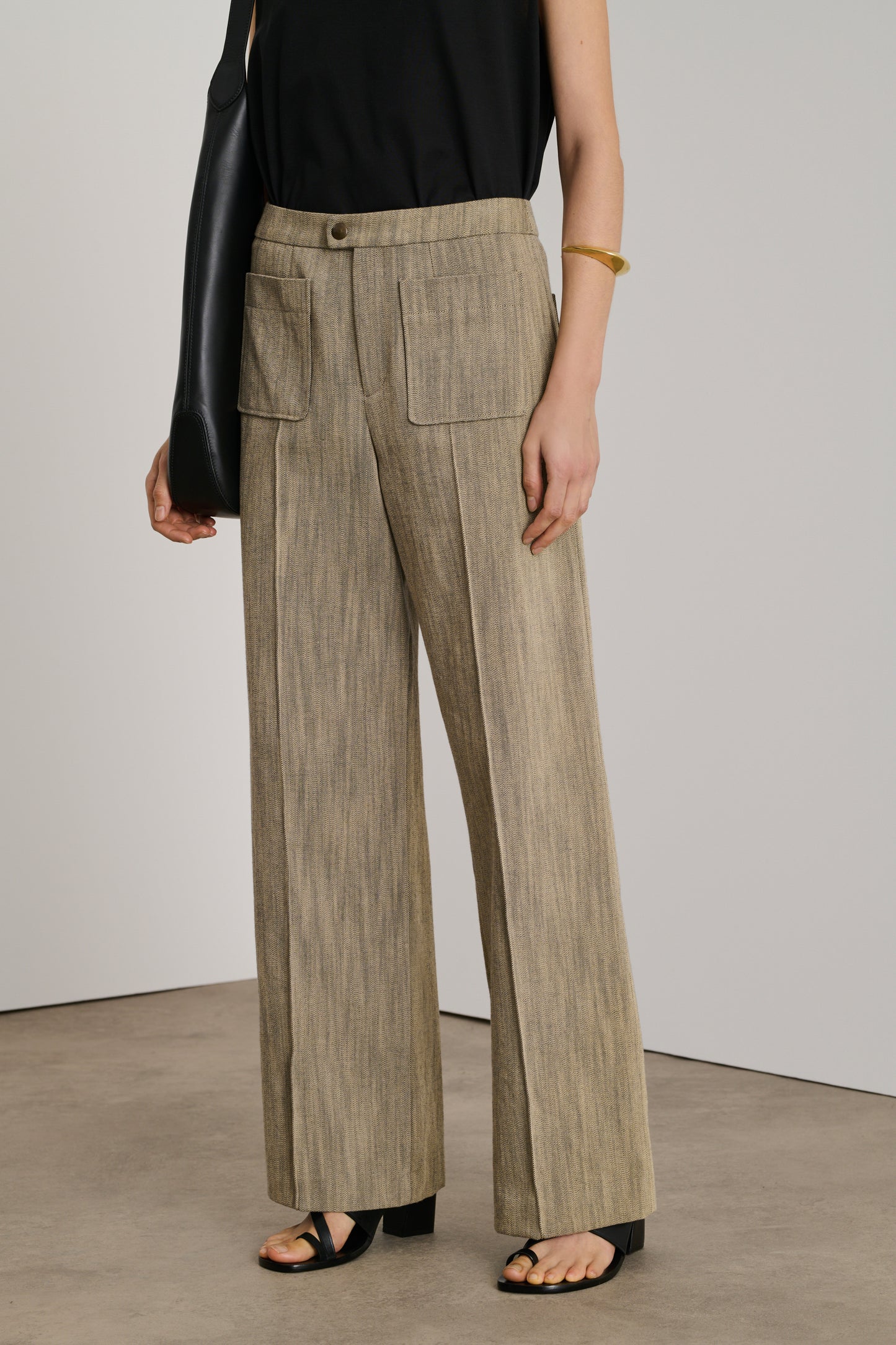 Pantalon Harold - Beige/Noir Chiné - Coton - Femme