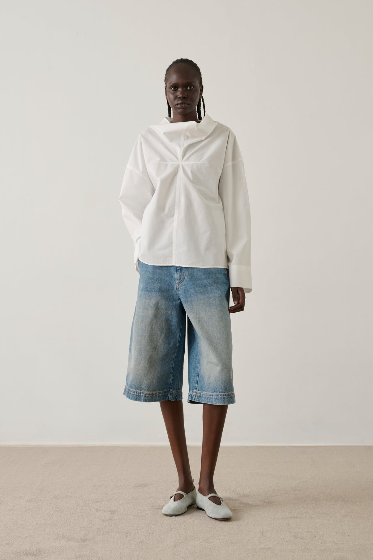 Bermuda Francis - Denim Bleu Délavé - Coton - Femme vue 1